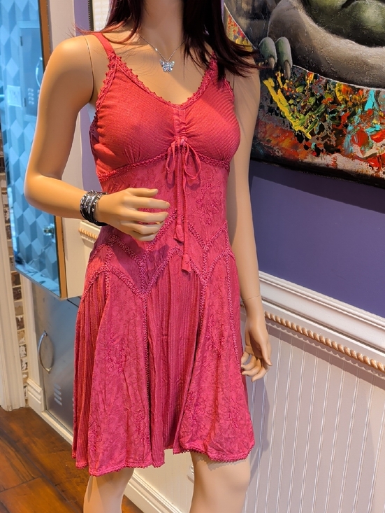 Dresses & Skirts - Small Fuchsia Lace Trim Tank Dress